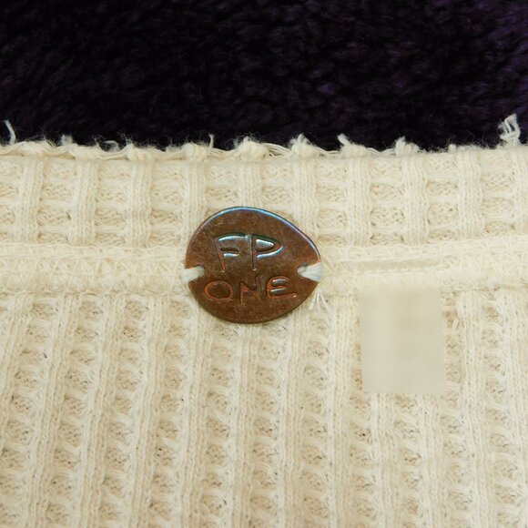 Free People One Colt Long Sleeve Henley | Waffle Thermal | Cream | VGUC | Large - Picture 5 of 8